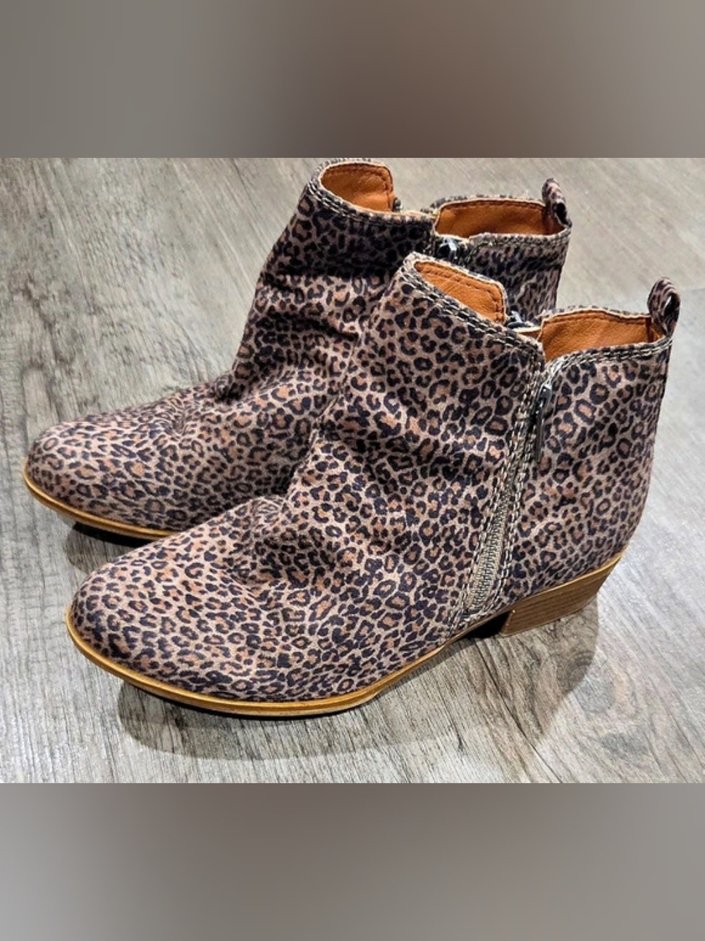 Lucky Brand Leopard Ankle Boots in Brown & Black